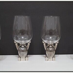 NEW Pottery Barn Set of 4 Christmas Gnome Wine Glasses 14.5 oz